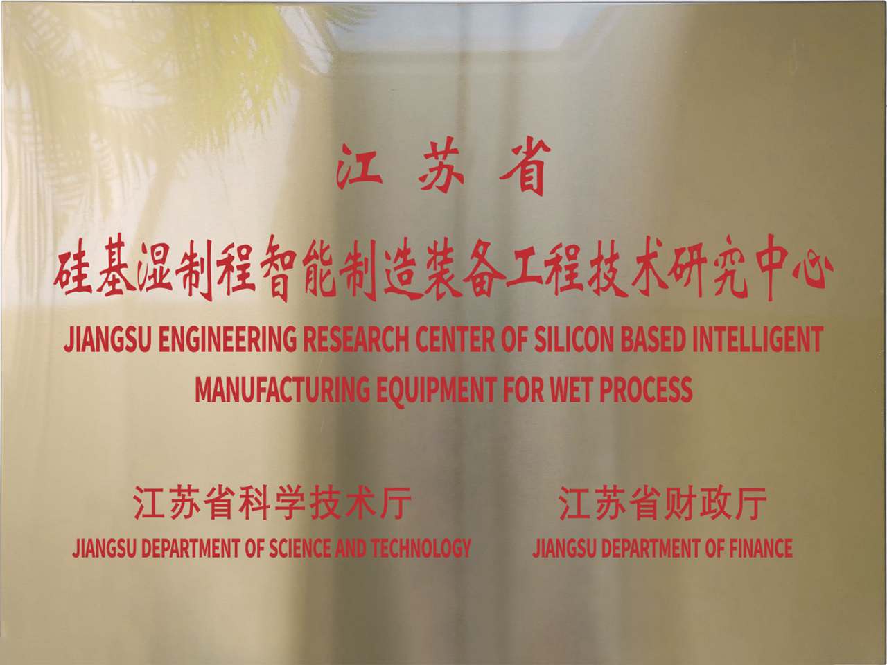 江苏省硅基湿制程智能制造装备工程手艺研究中央
